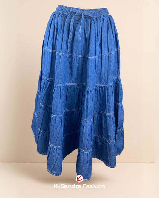 Falda de Mezclilla con Olanes – Movimiento y Estilo