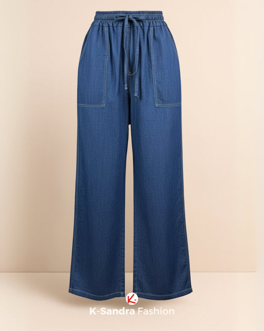 Pantalon de Mezclilla Ancho para Mujer