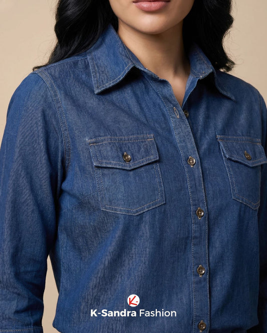 Conjunto Denim Soft (2 Piezas) - Estilo Camisero y Confort Diario