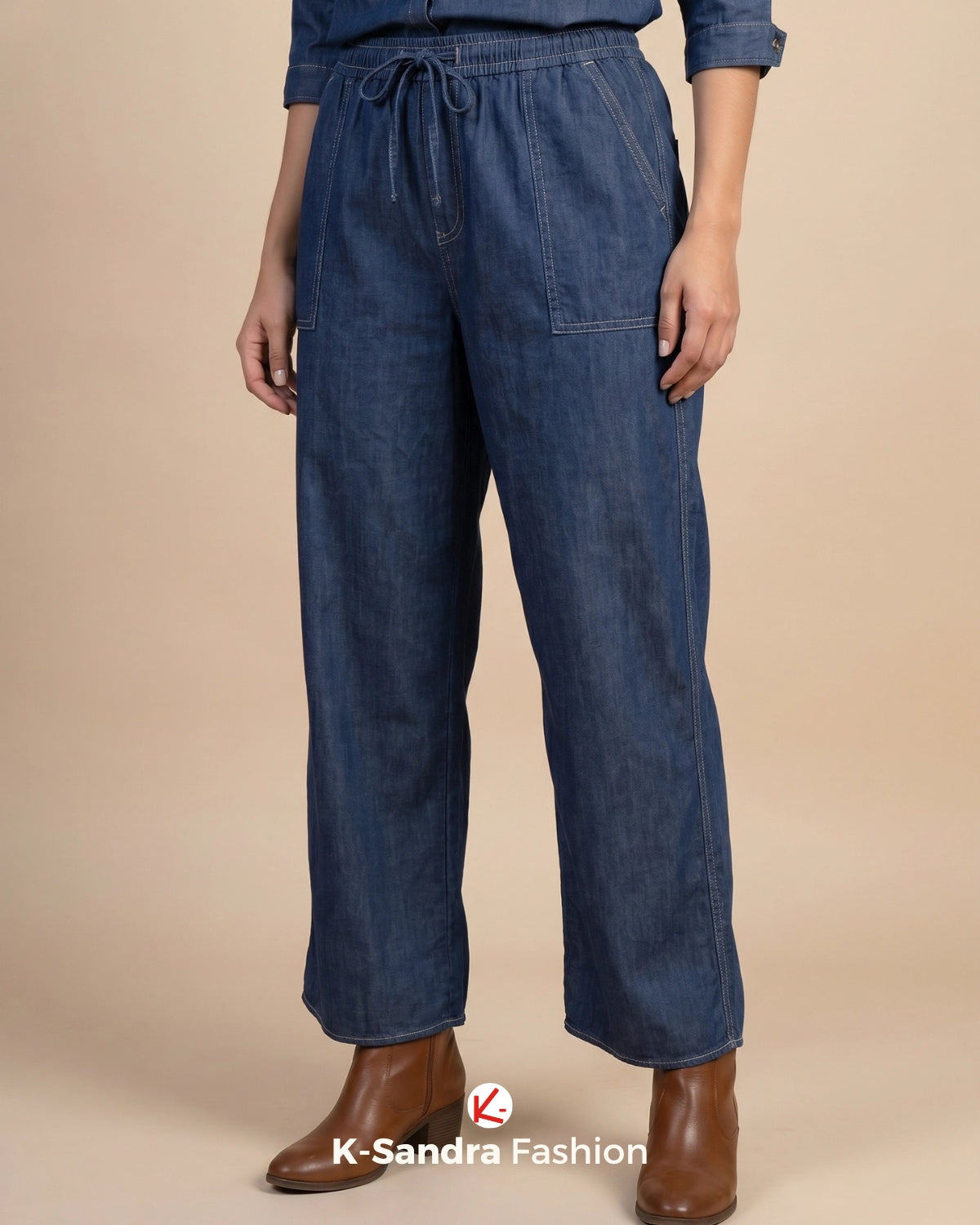 Conjunto Denim Relax (2 Piezas) - Camisa Clásica y Pantalón Wide Leg