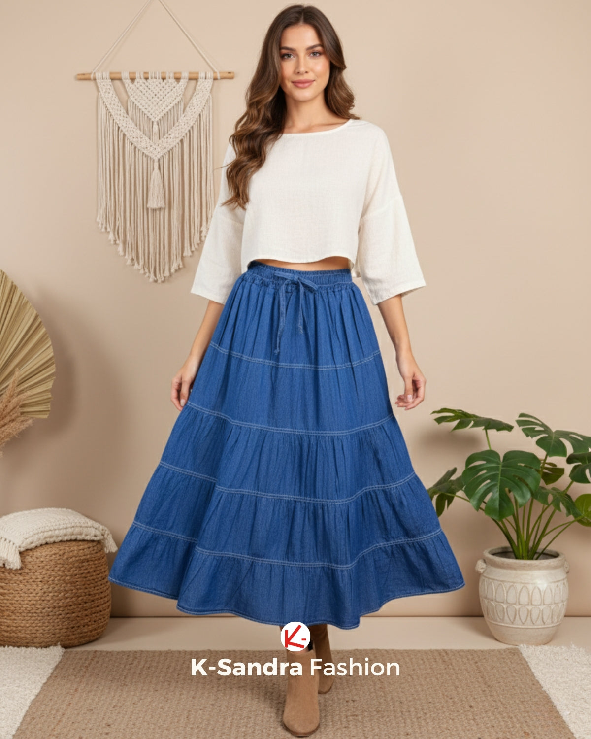 Falda de Mezclilla con Olanes – Movimiento y Estilo