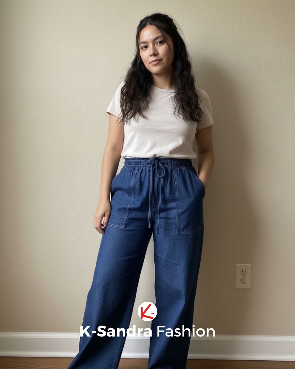 Pantalon de Mezclilla Ancho para Mujer