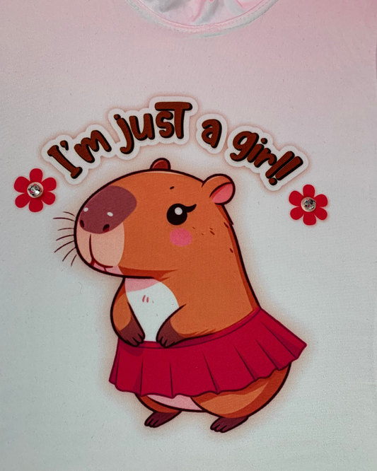 Conjunto para niña 2 piezas – Blusa Capibara y Falda-Short