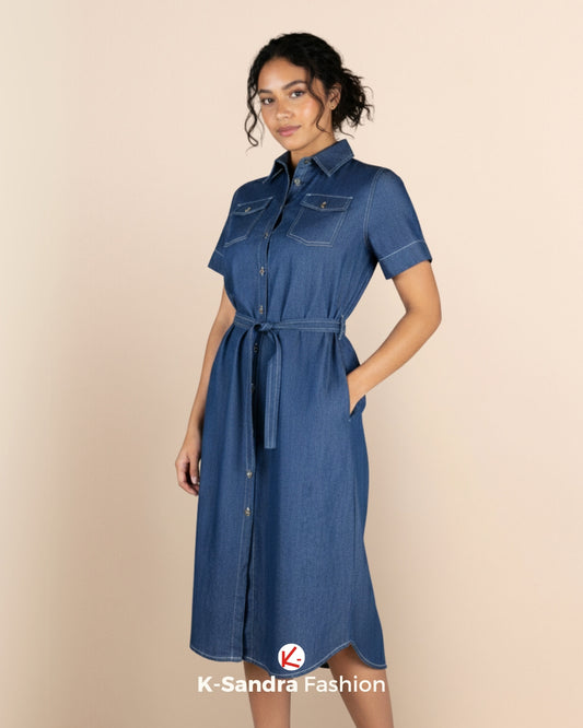 Vestido Camisero de Mezclilla – Estilo y Versatilidad