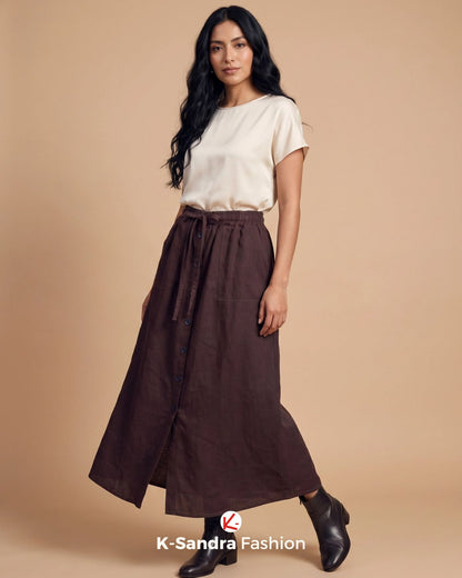 Falda de Manta con Botones – Frescura y Estilo Natural