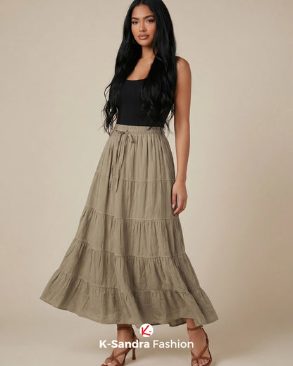 Falda de Manta con Olanes - Romance, Movimiento y Frescura Natural