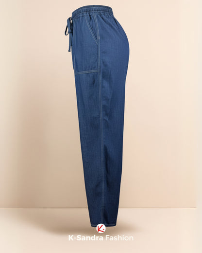 Pantalon de Mezclilla Ancho para Mujer