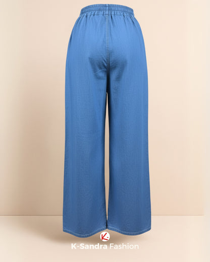 Pantalon de Mezclilla Ancho para Mujer