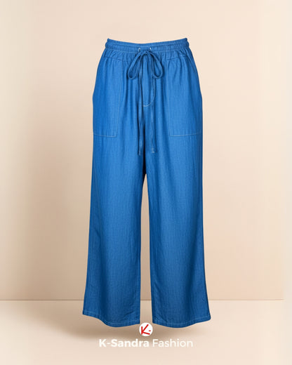 Pantalon de Mezclilla Ancho para Mujer