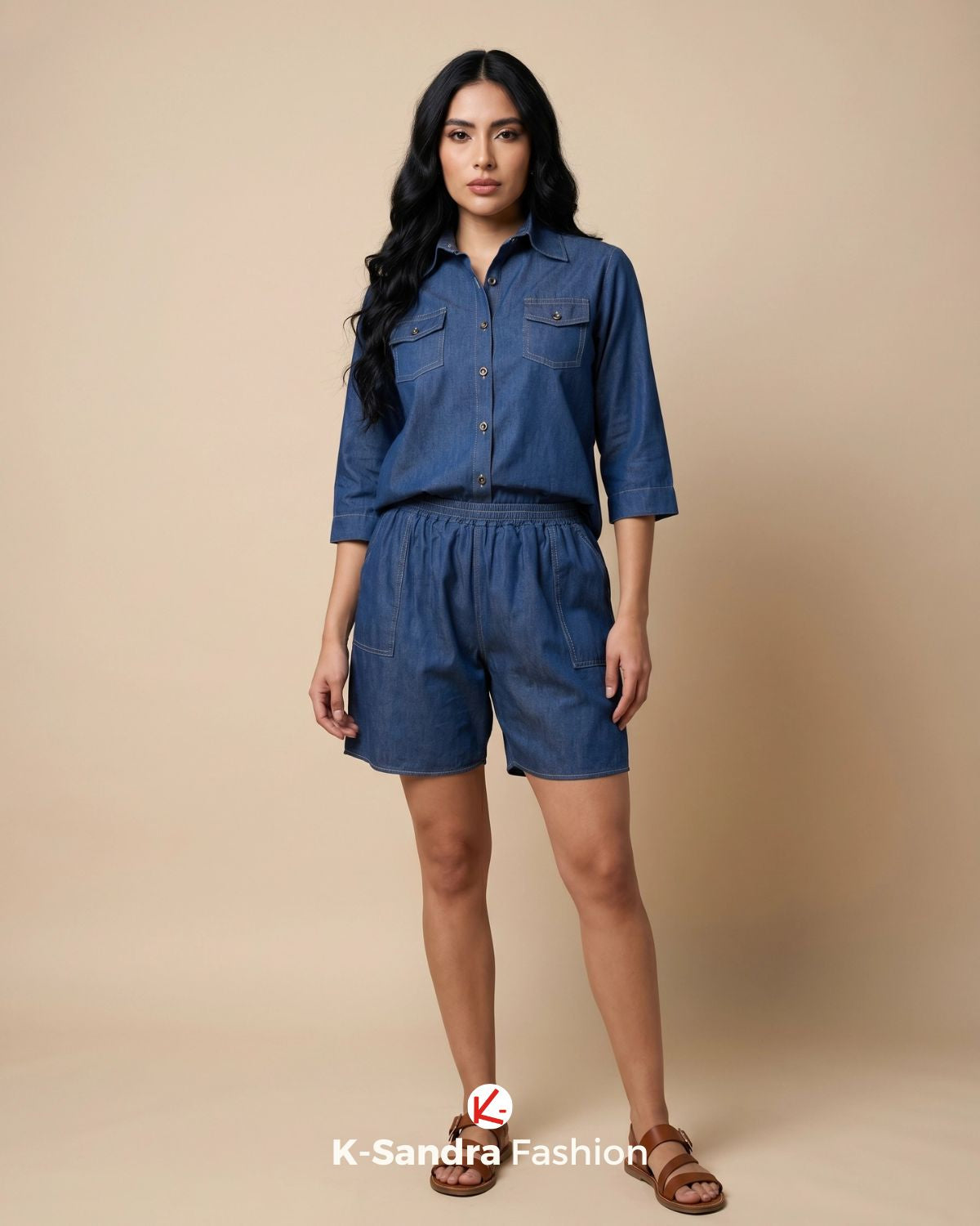 Conjunto Denim Soft (2 Piezas) - Estilo Camisero y Confort Diario