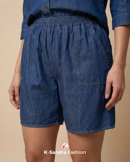 Conjunto Denim Soft (2 Piezas) - Estilo Camisero y Confort Diario
