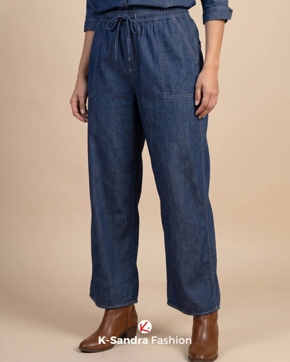 Conjunto Denim Relax (2 Piezas) - Camisa Clásica y Pantalón Wide Leg