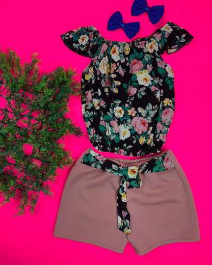 Set de 2 Piezas Primavera Floral – Blusa y Short