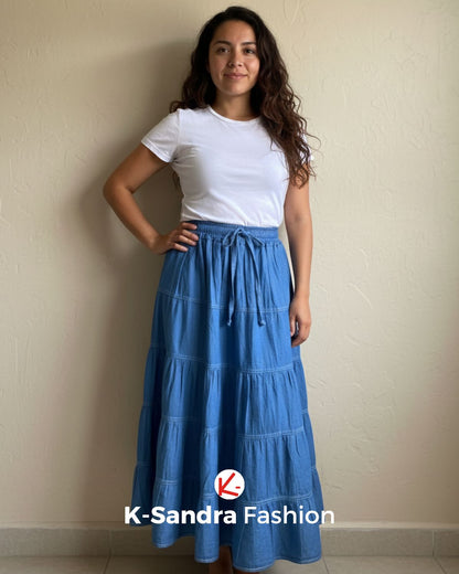 Falda de Mezclilla con Olanes – Movimiento y Estilo