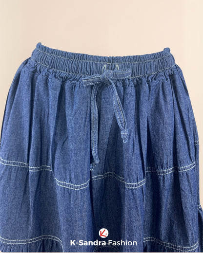 Falda de Mezclilla con Olanes – Movimiento y Estilo