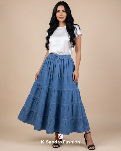 Falda de Mezclilla con Olanes – Movimiento y Estilo