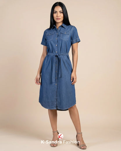 Vestido Camisero de Mezclilla – Estilo y Versatilidad