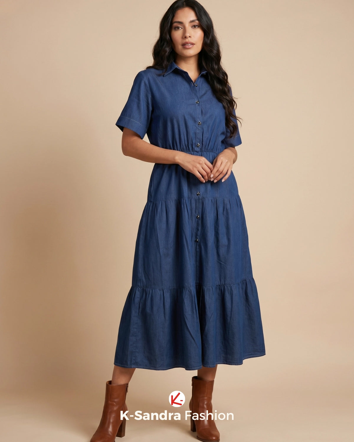 Vestido de Olanes de Mezclilla – Frescura y Elegancia Casual